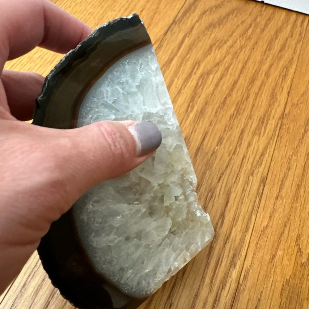 Set of 2 West Elm Natural Agate Bookends